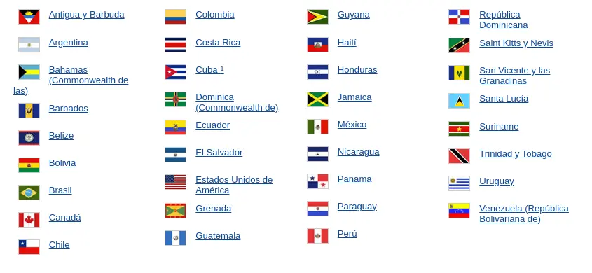 Paises donde puedes realizar tus estudios con la Beca OEA 2023